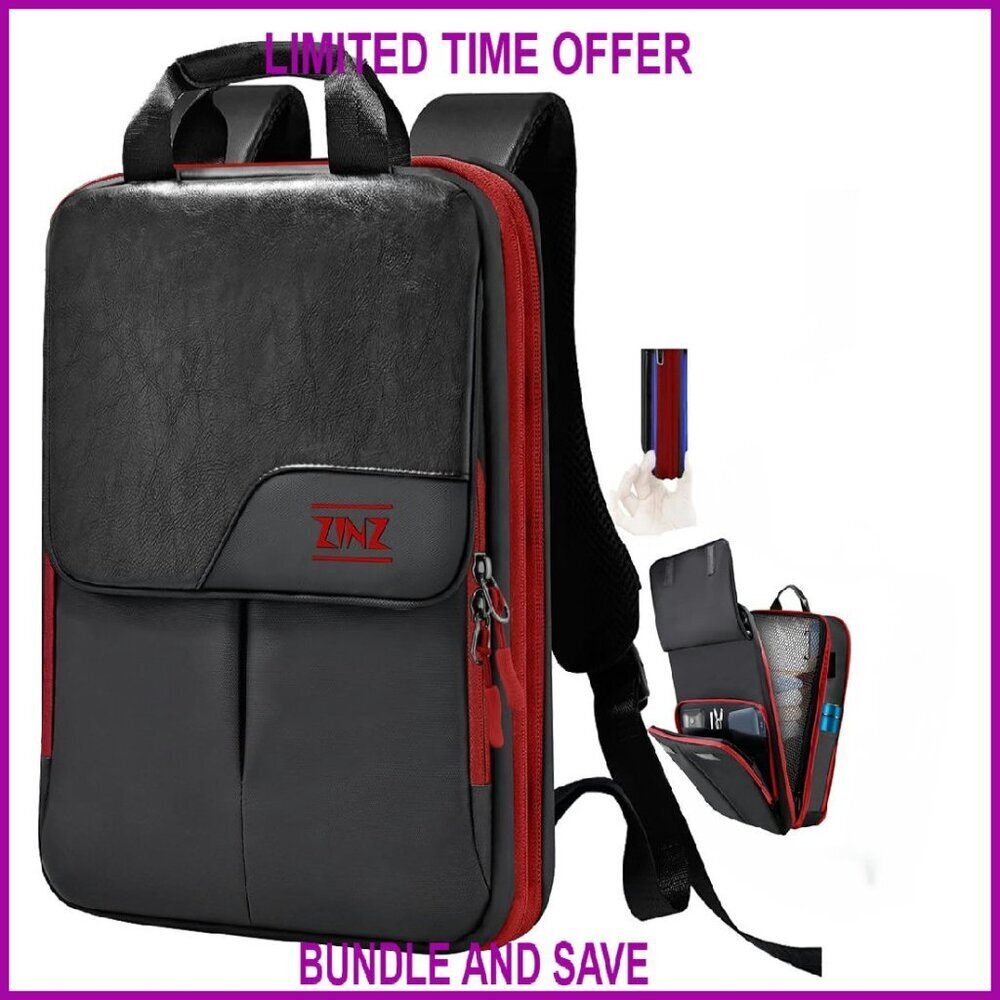 Slim Expandable Laptop Backpack 17 Inch Water-Resistant Travel Daypack